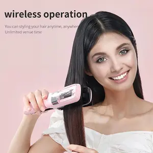 Electric hair straightener, portable rechargeable hair straightening device, automatic hair detangling device, creates smooth hairstyle, hair care styling tool, hair styling tool, the best gift for women