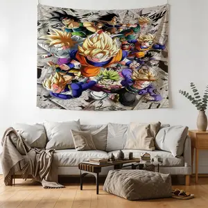 Dragon Ball Series Pattern Tapestry, 1 Piece Of Fashionable Room Flag, Unique Wall Art For Living Room And Bedroom, Soft And Durable, Suitable For Children And Adults, Daily, Festival, Birthday Gifts, Bedroom Decorations