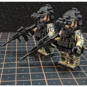 US Special Forces Building Set - 1.6in Navy SEALs & Delta Force Figures with Full Gear for Collectors