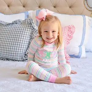 Peeps Pastel Pink Stripe Pajamas - Soft Girls Easter PJ Set