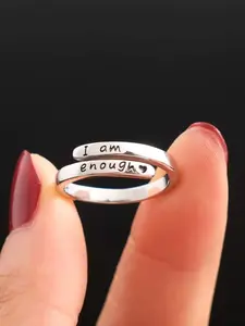 Stainless Steel Ring Adjustable Inspirational Jewellery Perfect Encouraging Gifts for Friends and Loved Ones Everyday Wear Accessories, Non Tarnish Jewelry, Stackable Rings, Statement Rings