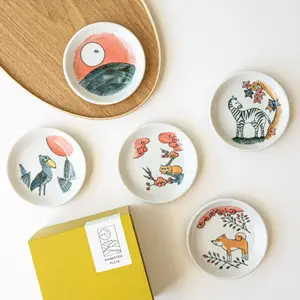 Hanafuda Animal Mini Dish Gift Set – 5 Pieces