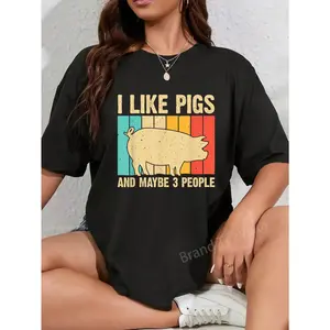 100% Cotton Funny Pig For Men Women Farm Animal Swine Vintage Pig Lovers T-Shirt