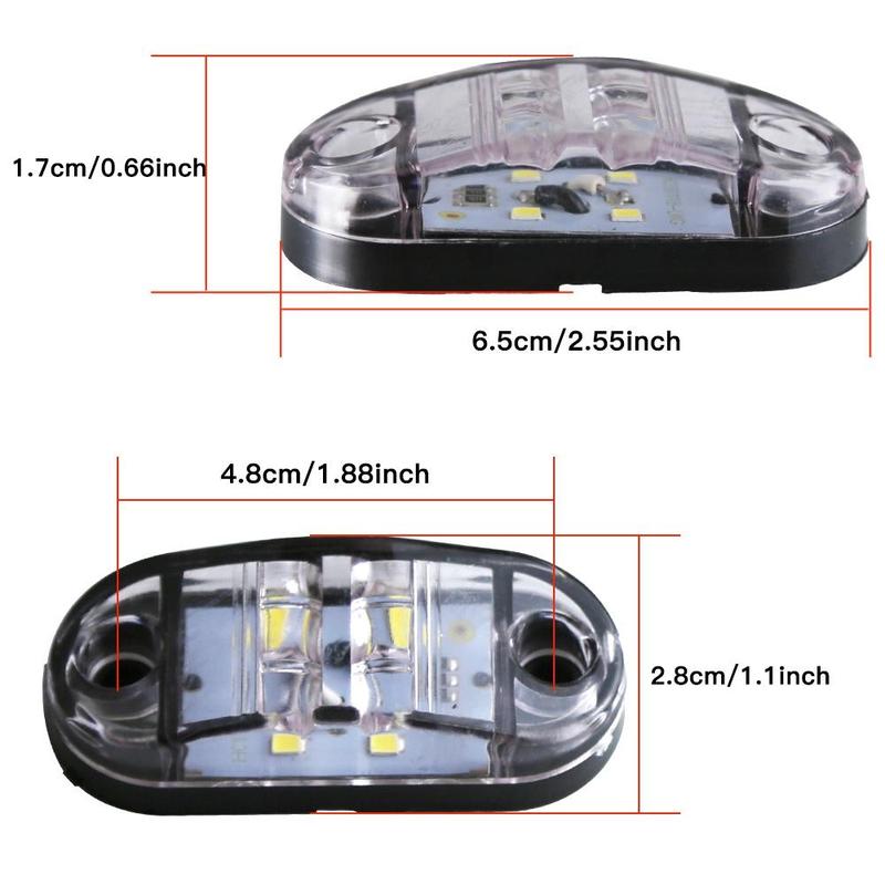 Car Side Marker Light, Side Lamp, 10pcs 4-LED Turn Signal Car Warning Light, Tail Light for Car, Truck, Trailer, RV, Boat, Universal Car Accessories