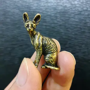 Brass Hairless Cat Statue, Creative Decorative Home Decor Ornament, Desktop Display, Wall Hanging, Keychain Decoration, Fun Holiday Gift, Sculpture, Modern Home Decoration