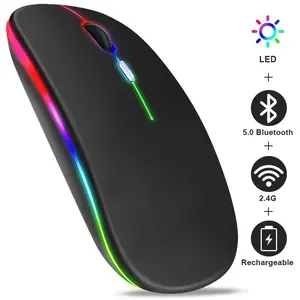 XMSJ Wireless Bluetooth Mouse – RGB Backlit, Ergonomic & 3600 DPI