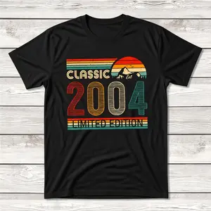 Classic 2004 Limited Edition Retro Birthday 2004 Vintage T-Shirt, Unisex Casual Short Sleeve T-Shirt Soft Cotton