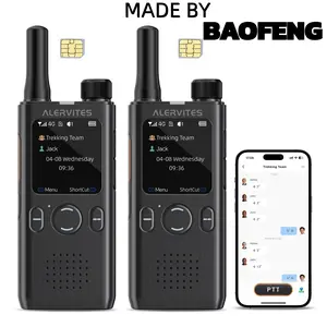 BAOFENG AT1 PoC Walkie Talkie for Business Adults - 5G/4G Rechargeable, 5000+ Mi Unlimited Range, Independent AT1 APP Control, Encrypted Chat History, Ideal for Construction Teams, Daily Use, Truckers, Father’s Day Gift