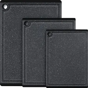 Plastic chopping boards for Kitchen, 3-Piece Large Chopping Board Set Dishwasher Safe Chopping Boards with Non-slip Feet and Juice Groove