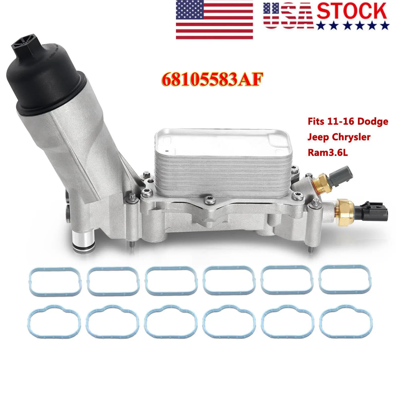 Aluminum Engine Oil Cooler Housing for 2011-2016 Dodge Jeep 3.6L - 40% Lighter Than OEM for Better Performance | Direct Fit