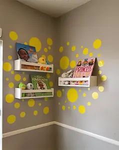Polka Dot Decorative Wall Stickers- Sunshine Yellow Wall Dot Decals Removable Room Decor