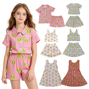 Cocokids Girl’s Softball Summer Pajamas Set – Kids Shorts Outfit & Cute Summer Clothes for Little Athletes