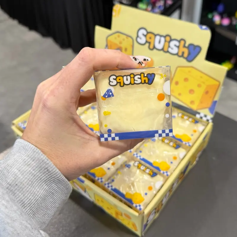 Cheese-Shaped Vaseline-Filled Squishy Stress Relief Tool, Cheese Squishies for Ages 12+, Fidget Stone, Sensory Calming Anxiety Relief Item