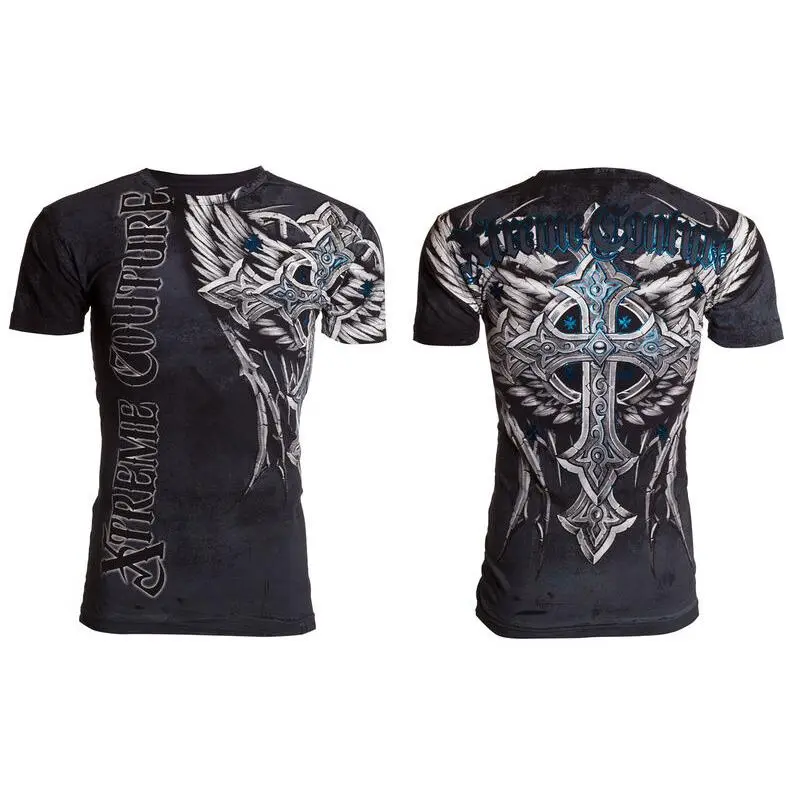 Xtreme Couture By Affliction Men's Round Neck Cotton T-Shirt - Short-Sleeve Menswear, Casual Streetwear Panther Graphic Top