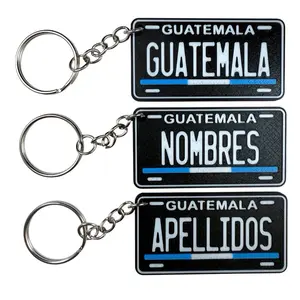 GUATEMALA Llavero de Plastico Personalizado Estilo Mini Placa 3D | Custom Names Keychain GUATEMALAN Mini License Plate Design | Llaveros Personalizados de Plastico PLA Plastic Keychains Chapin Chapines