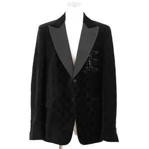Pre-owned GUCCI Velvet Small Leather Goods GG Supreme Jacket
