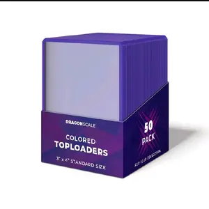 Dragonscale Purple Top Loaders 50ct. - 3" x 4" Standard Size for Trading Card Collection