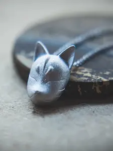 Vintage Silver Color Fox Mask Pendant Necklace, Unisex Animal Jewelry for Parties, Versatile Fashion Accessory for Men and Women