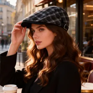 Newcotte Newsboy Cap for Men And Women All Seasons Classic Herringbone Tweed Flat Cap Irish Beret Hat for Cabbie Driving Hunting 2026 NEW