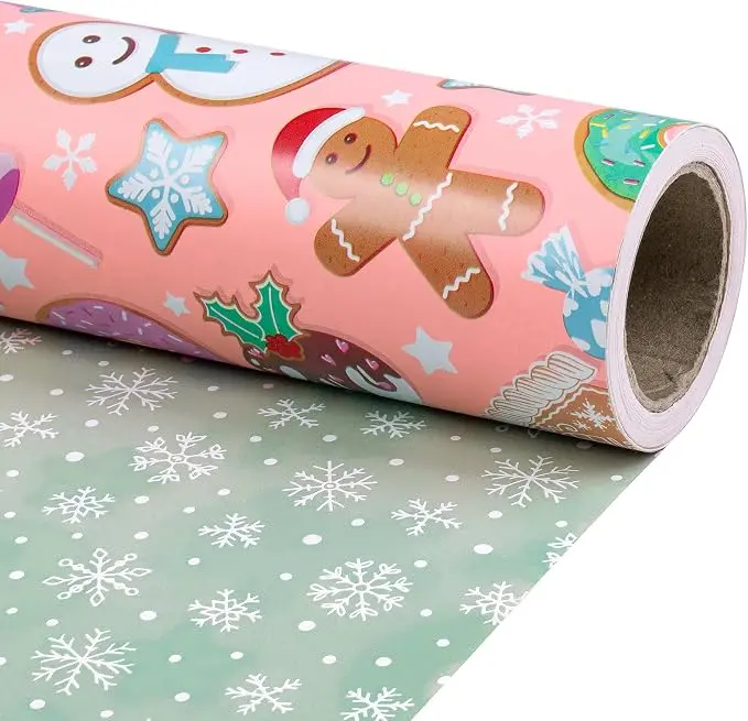 RUSPEPA Christmas Wrapping Paper Collection, Vintage & Classic Holiday Gift Wrap Rolls with Santa, Reindeer, Gingerbread & Kraft Designs, Premium Xmas Wrapping Paper for Gifts, Parties & Crafts,17 Inches x 16.4 Feet