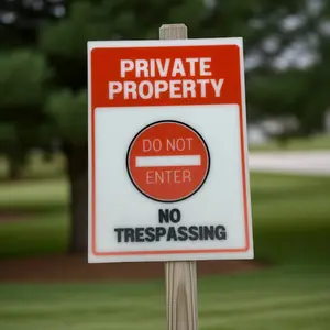 Private Property, Do Not Enter, No Trespassing Sign, 5x7 inch Acrylic Signs, Choose from 20 Warning and Policies, Each Sign Comes With Double Sided Tape for Easy Displaying. (Design 20)