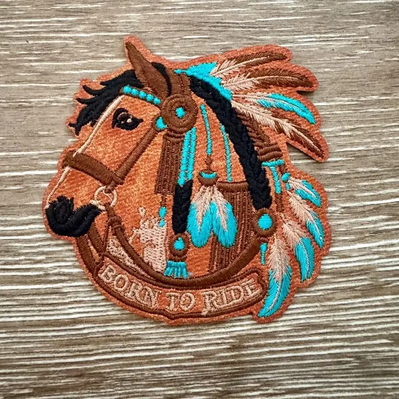 Born to Ride Leather Iron-On Patch