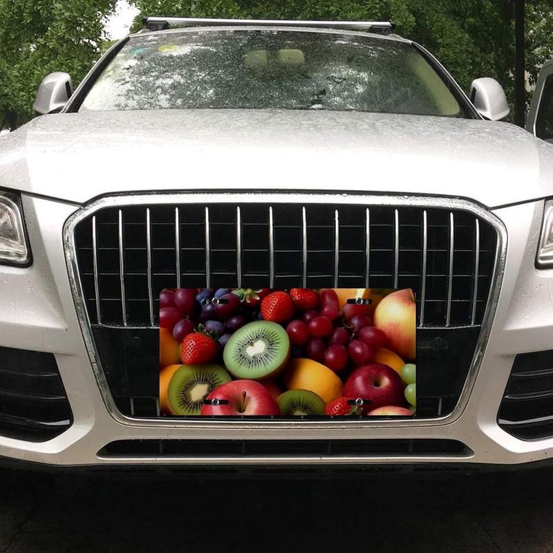 Fresh Fruits And Vegetables License Plate Frames for Women Universal Aluminum Us Car Tag Frame Personalized License Plate Cover with 4 Holes Cute Car Plates Frame Rustproof Front Plates Holder 6x12 In