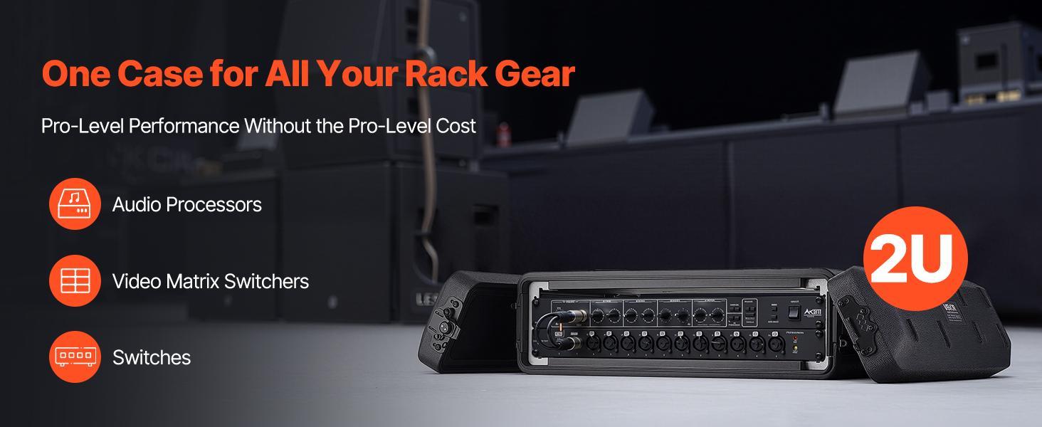 【Father's Day】VEVOR 2U Rack Case, 12 in Depth, Rackmount Flight Case Shallow Rack with Microphone Compartment, Polyethylene Construction, Recessed Latches, Easy Installation, for Amplifier, 8.7 in Internal Depth 【Father's Day】VEVOR 2U Rack Case, 12 in Depth, Rackmount Flight Case Shallow Rack with Microphone Compartment, Polyethylene Construction, Recessed Latches, Easy Installation, for Amplifier, 8.7 in Internal Depth