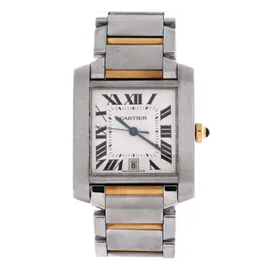 Pre-owned Cartier Tank Francaise Automatic Watch Stainless Steel and Yellow Gold 28 by Rebag