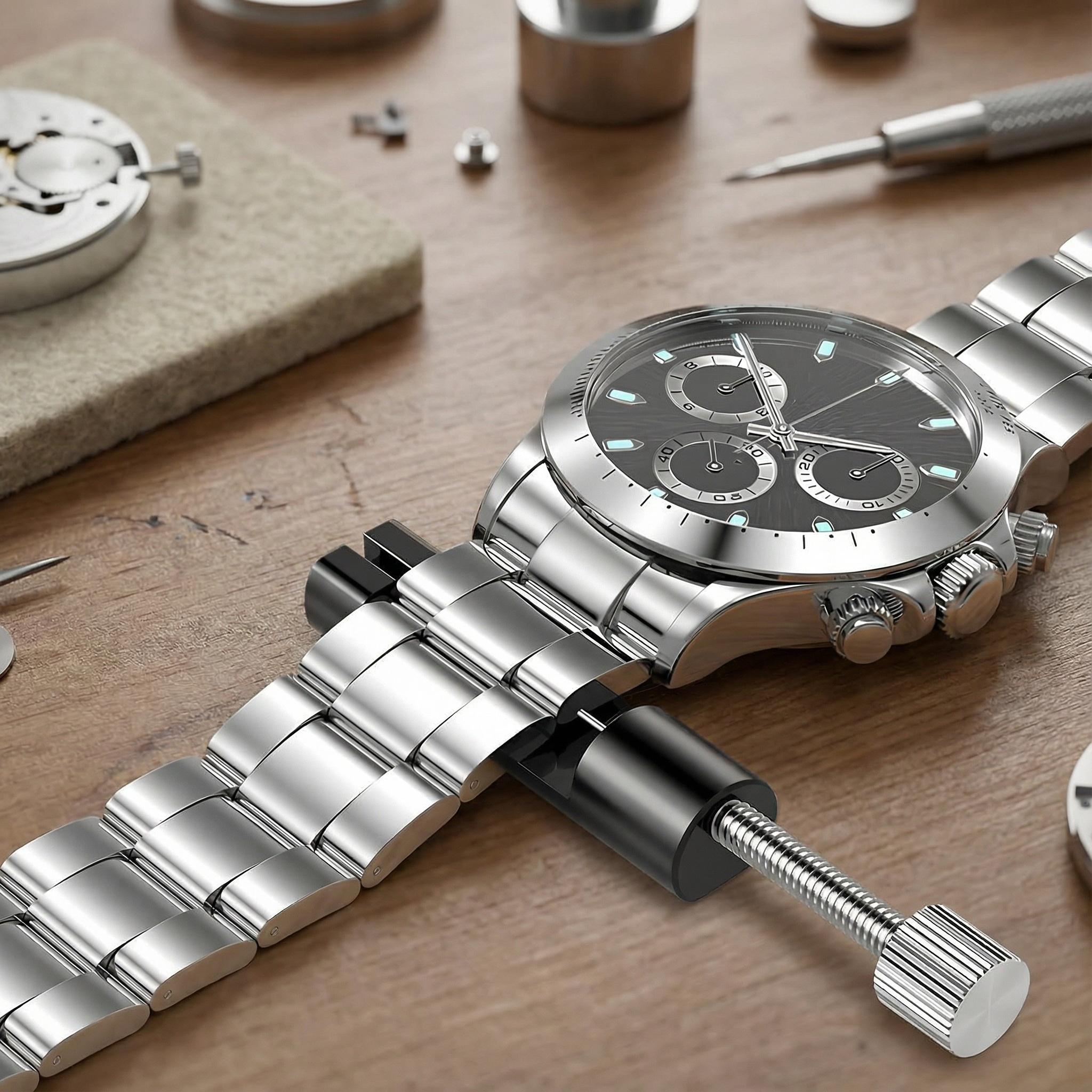 Watch Link Removal Kit, Watch Band Sizing Toolfor Watch Strap Adjustment, Watch PinsReplacement, Watch Hammer