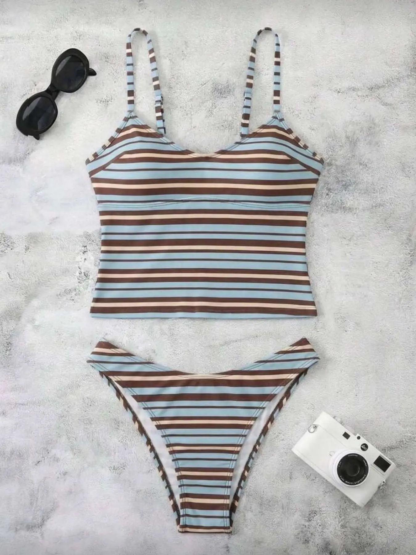 Women's Summer Sexy Bikini Set, Slim-Fitting Two-Piece Swimsuit, All over Print, Comfortable Beachwear, Vacation Swimwear, Swimwear Sets