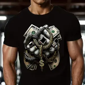 Money & Chains T-Shirt, Bold Hip-Hop Graphic Tee, Streetwear Apparel for Men