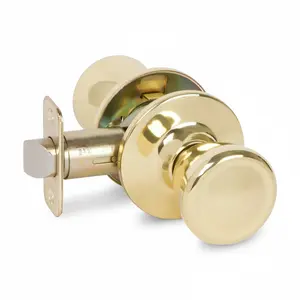 Salem Passage Door Knob, Polished Brass