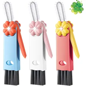 3 in 1 Multifunctional Cup Lid Gap Cleaning Brush, Home Kitchen Crevice Brush for Tiny Cup Lid Detail Bottle Tight Spaces (3 PCS)