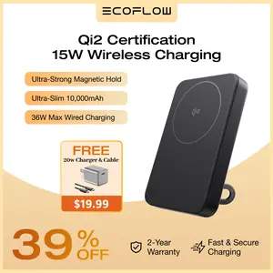 ECOFLOW Rapid Mag Power Bank 10,000mAh, Qi2 Certified 15W Wireless Charging, 0.6'' Ultra-Slim Magnetic Portable Charger, Fast Charging Magnetic Battery for iPhone 17/16/15/14/13/12, Galaxy, Google,