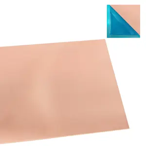 2 Pcs 99.9%+ Pure Copper Sheet, 12" x 12", 24 Gauge Thickness Copper Plates, 305 x 305 x 0.5mm, No Scratches, Film Attached