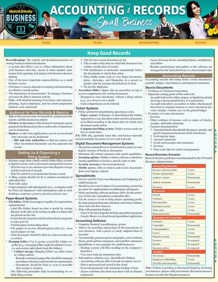 Accounting & Records for Small Business (Quickstudy: Business) 2019