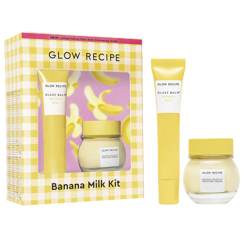 Glow Recipe Korean Banana Milk Skincare Kit - Women's 2-Piece Limited Edition Self-Care Gifts,
