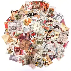 400Pcs Junk Journal Vintage DIY Material Paper Journaling Supplies Scrapbooking Paper Retro Decorative Antique Art Craft Diary Journal Embellishment Supplies Back To School