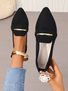 Women's Fashion Solid Color Dance Shoes, Ballet Flats, Casual Comfort Pointed Toe Flats, Lightweight Breathable, Suitable for Daily Wear