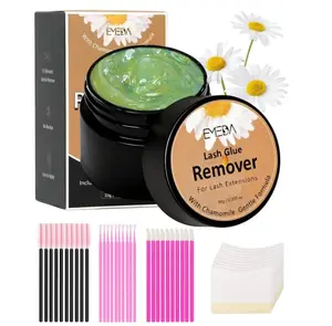EMEDA Eyelashes Extension Remover 10g, Lash Extension Remover for Individual Lashes with Chamomile Gentle Formula, 0.35oz Professional Removal Cream Kits with Tools (02)
