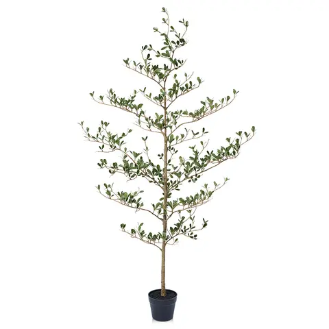 VeriNatural 5/6/7FT Artificial Black Olive Silk Tree UV Resistant with Black Planter for Indoor & Outdoor （VN140）