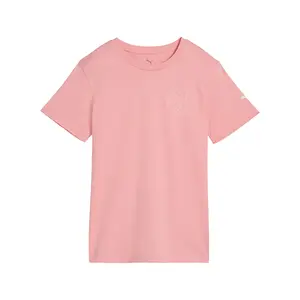 PUMA Womens Animated Graphic Crew Neck Short Sleeve Casual Tops Casual - Pink