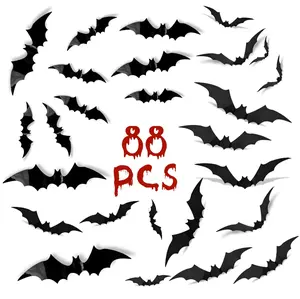 Halloween Decorations Clearance Bats 88 Pcs, Halloween Decorations Indoor Clearance, Halloween Decor Wall Decor, Bats Halloween Decorations Outside Clearance for Bedroom Halloween Party Decorations