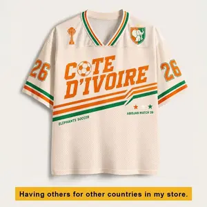 Côte D'Ivoire Soccer Jersey, Ivory Coast Retro Shirt, Custom Name Number Jersey, Elephants Football Fan Gift