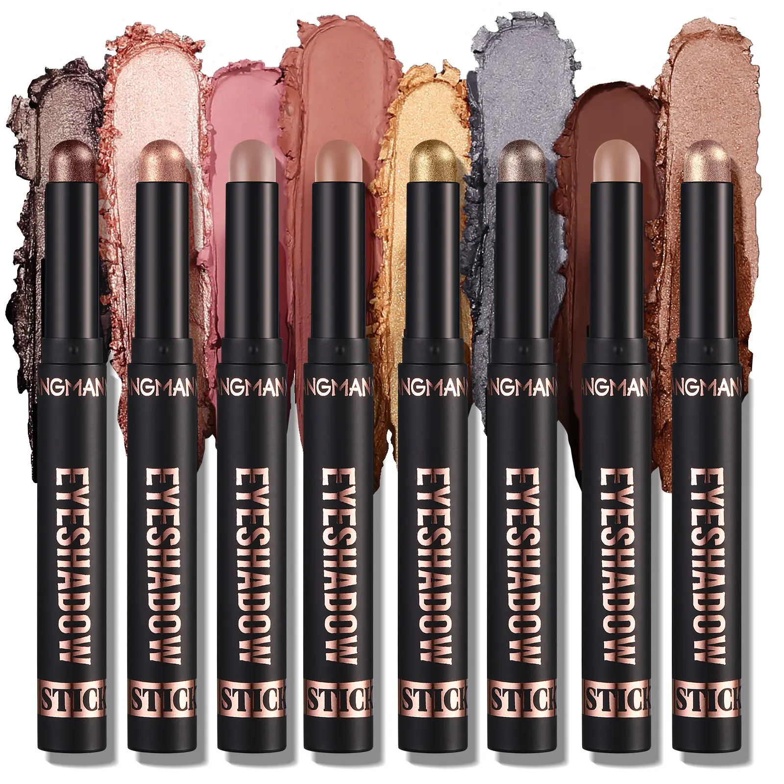 8-Piece Eyeshadow Stick Set, Creamy Matte & Shimmer Crayons, Long-Wear Waterproof Eye Makeup, Compact Cosmetic Gift for Women, Adults, Travel Size, Holiday Outings, Easy-To-Apply, Pigmented Colors