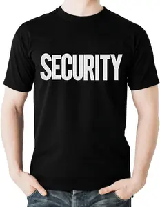 100% Cotton Fashion Garment fresh tees Security Shirt 2 Sided Front Back Print | Event Safety Guard Staff Tee | Graphic T-Shirt for Men