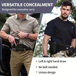 Concealment Gun Holster, Adjustable Belly Band Waist Holster, Discreet Secure Carry, Unisex for Men Women, Fits Multiple Weapon Sizes