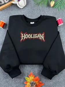 Vintage Streetwear Embroidered Crewneck Sweatshirt – Gothic Style Pullover