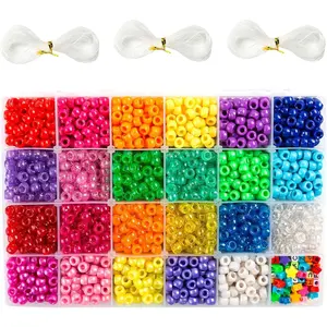 Pony Beads Set, 3300 count 9mm in 23 Colors with Letter &  Designs, Elastic String for Bracelet  Making